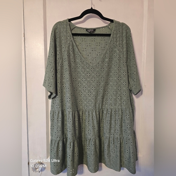 BloomChic Tops - BloomChic Sage Eyelet Tunic